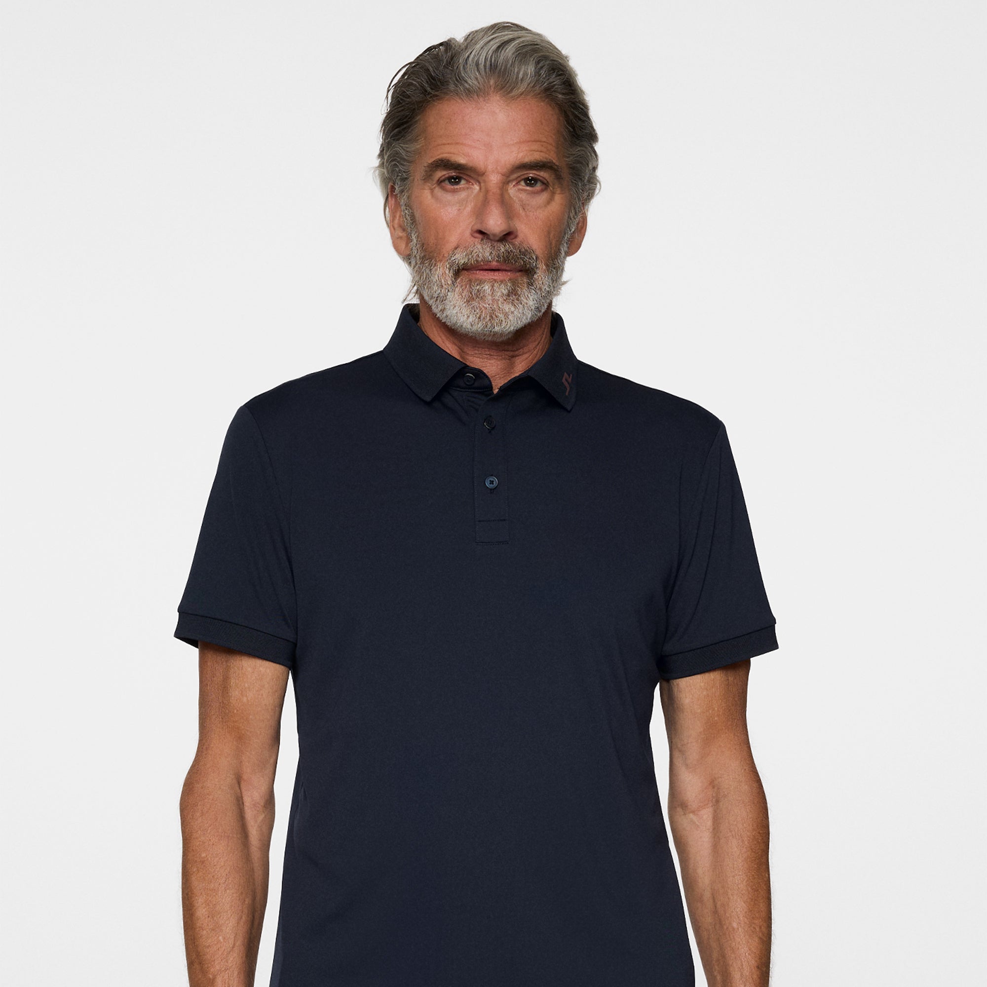 J Lindeberg KV Print Mens Golf Polo Shirt Navy